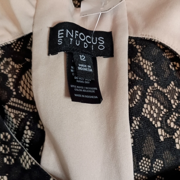 NWT EnFocus black lace dress, sz 12 - Picture 4 of 4
